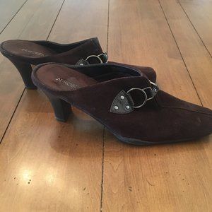 Aerosoles Brown Suede & Leather Mules